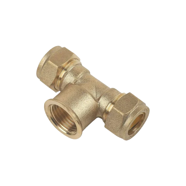 15mm x 15mm x 1/2″ Compression Female Iron Tee