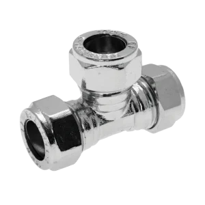 Chrome Equal Tee Compression Fittings