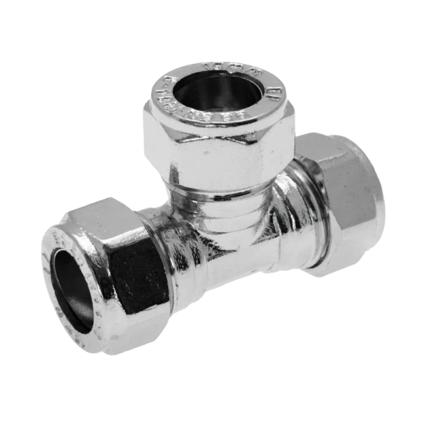 Chrome Equal Tee Compression Fittings