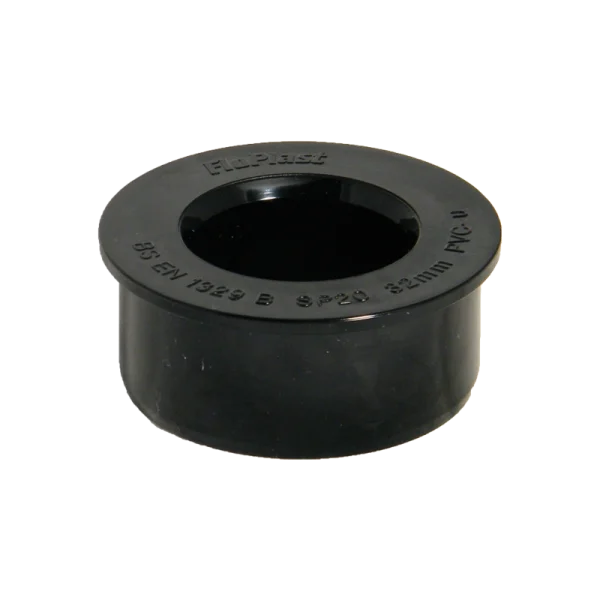 Black FloPlast Soil Ring Seal Solvent Boss Adaptor