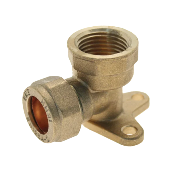 Wall Plate Compression 90° Elbow 15mm x ½”