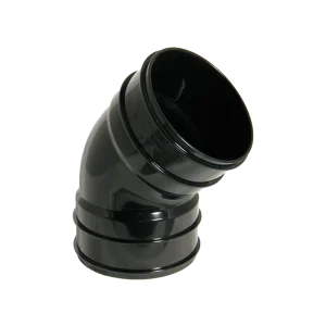 110mm Black Floplast Soil Ring Seal 45 Degree Double Socket Bend