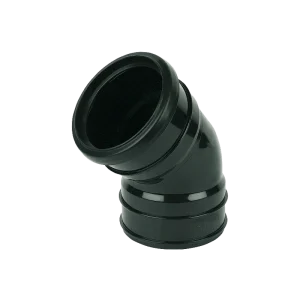 110mm Black FloPlast Soil Ring Seal 45° Single Socket Bend