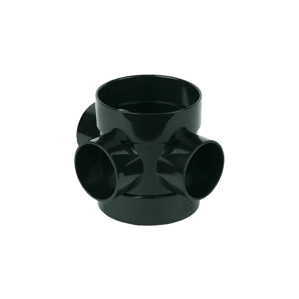 Black FloPlast 110mm Solvent Weld 3 Way Short Boss Pipe