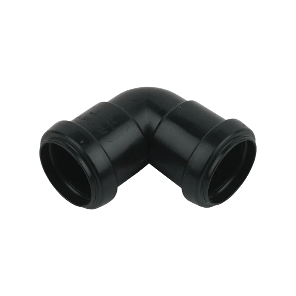 Black FloPlast Push Fit Waste System 90° Bend