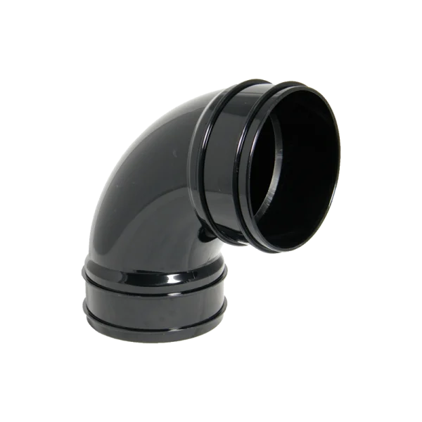 110mm Black FloPlast Soil Ring Seal Double Socket Bend