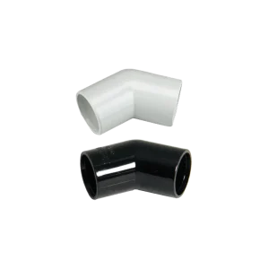 White and Black Overflow 45 Degree Bend