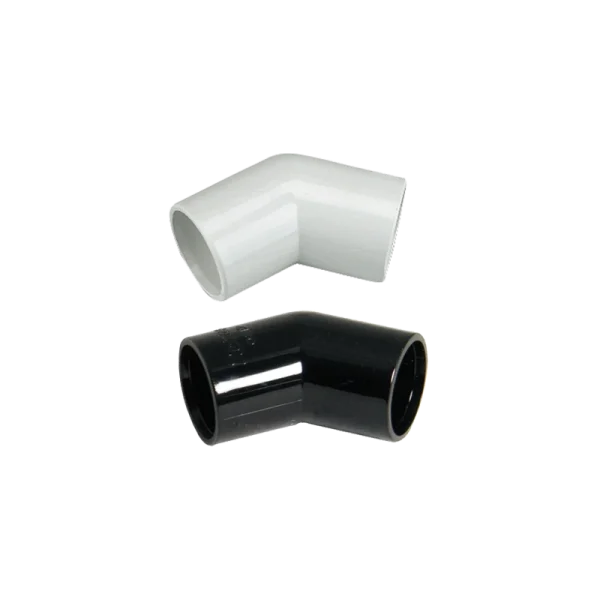 White and Black Overflow 45 Degree Bend