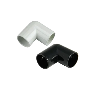 White and Black Overflow 90 Degree Bend