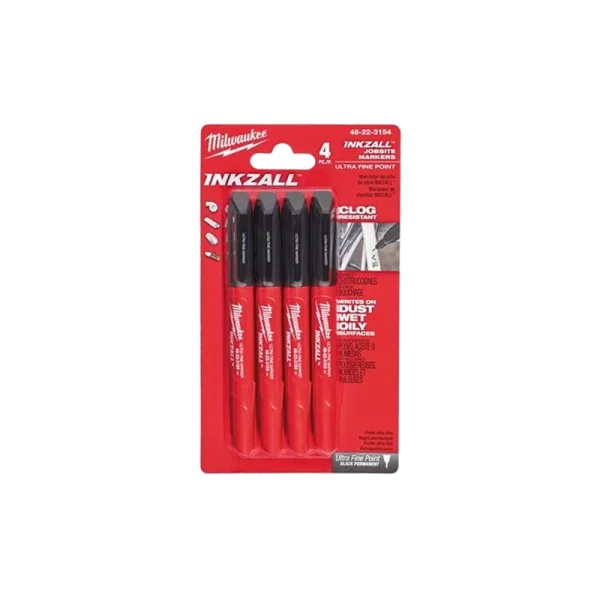 Set of 4 Milwaukee INKZALL Fine Tip Markers - 48223154