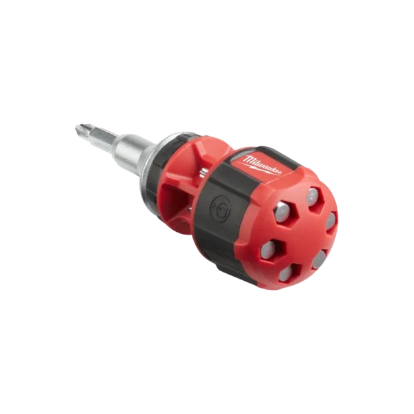 Milwaukee 8 in 1 Compact Ratcheting Multibit Screwdriver Back - 4932471868