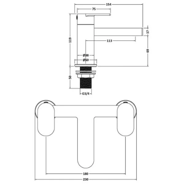 Fresssh Coral Bath Mixer Tech Sheet