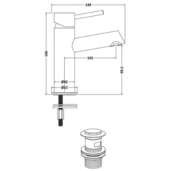 Fresssh Bay MBM Basin Mixer Including Waste Tech Sheet