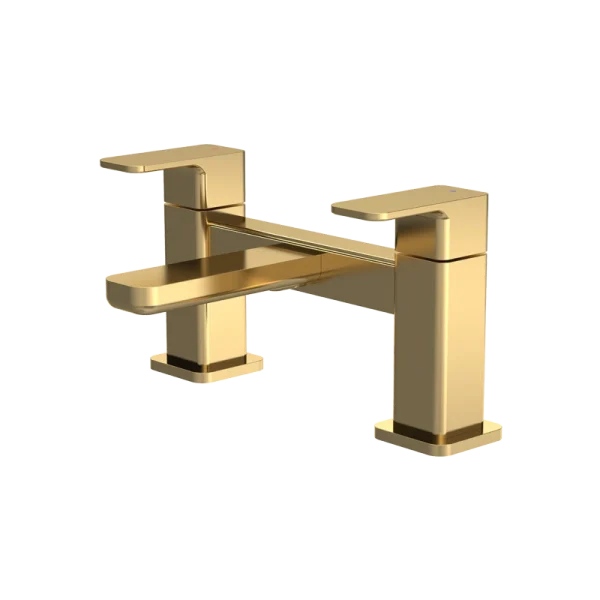 Tackley Brushed Brass Deck Mounted Bath Filler