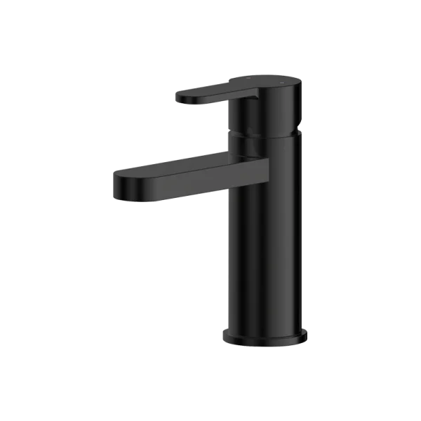 Yarnton Matt Black Mono Basin Mixer With Push Button Waste