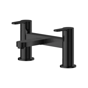Yarton Matt Black Deck Mounted Bath Filler