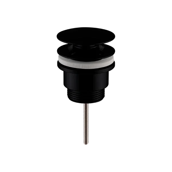 Universal Matt Black Push Button Basin Waste Slotted & Un-slotted
