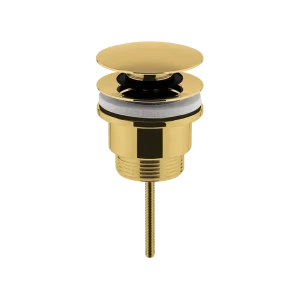 Universal Brushed Brass Push Button Basin Waste