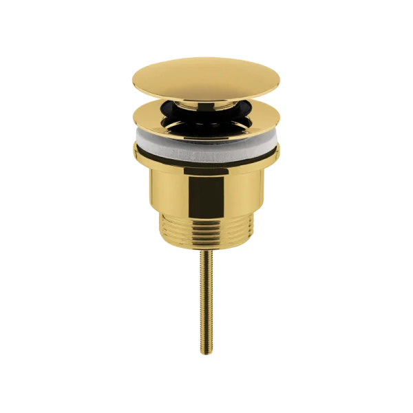 Universal Brushed Brass Push Button Basin Waste