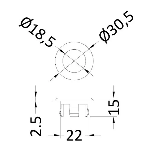 Brushed Brass Basin Overflow Ring Tech Sheet