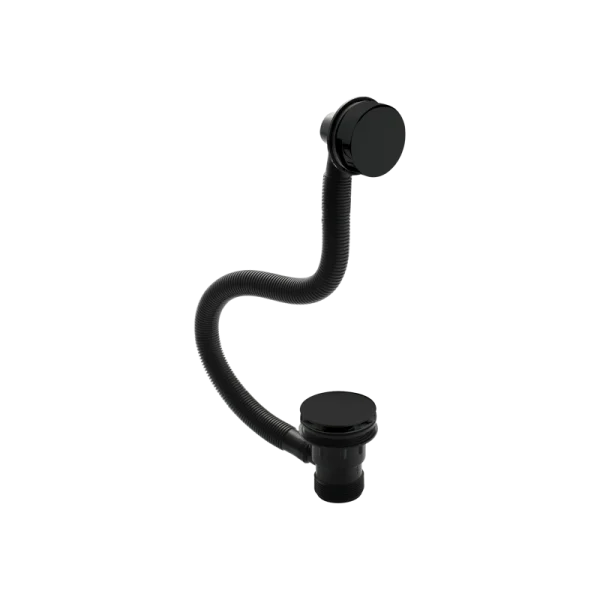 Black Bath Easy Clean Push Button Waste & Overflow