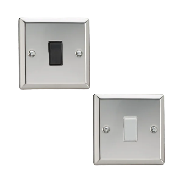 Varilight Classic Mirror Chrome 1-Gang 10A Rocker Switch