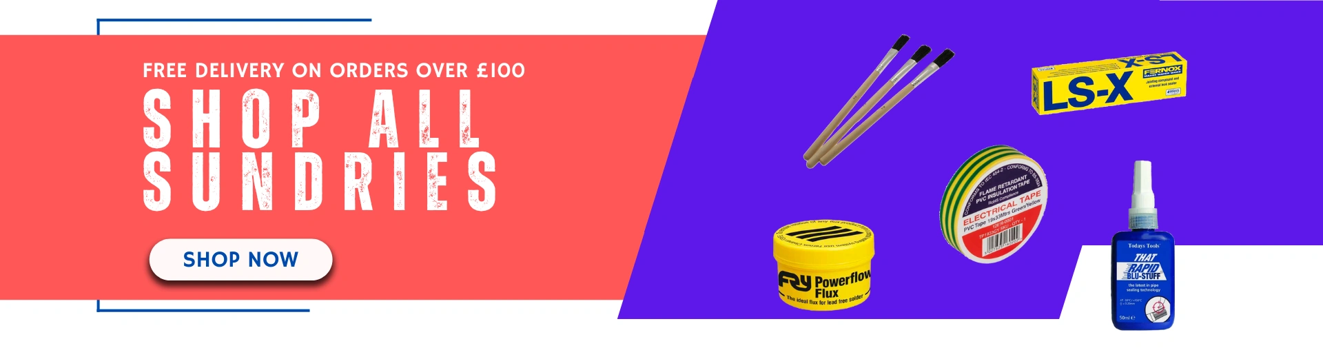 Sundries Offer Banner - Free delivery on orders over £100