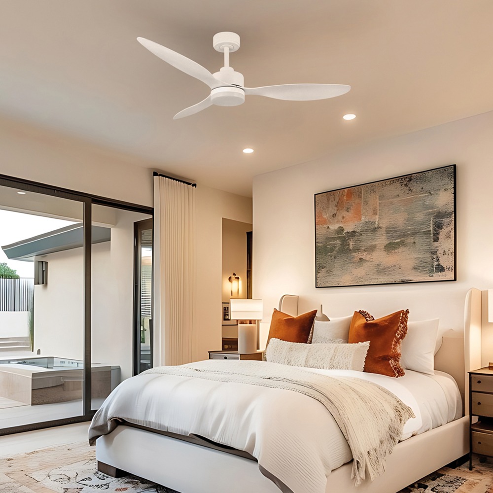 Elnur VENTUR 107 PRO Ceiling Fan with LED Light installed in bedroom